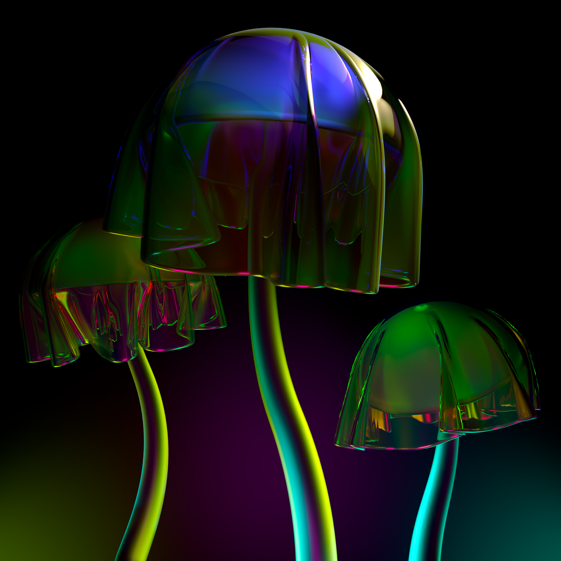 Mushroom Iridescence cinema4d photoshop vray