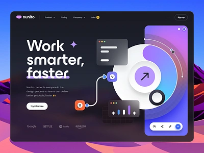 Nunito v.3 – Hero Header ® – Dark theme ai ai website chart clean design hero header illustration landing landing page loading logo minimal typography ui ui design ux ux design web web design website