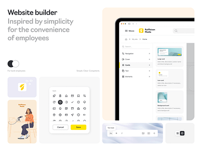 Site builder dashboard design interface landing minimalism ui ux web web design