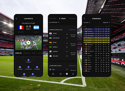 Footbal App - Design Exploration app design figma graphic design mobile app ui uiux