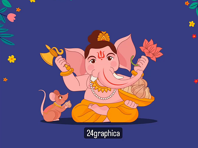 Ganesh Chaturthi Motion Video: Ganesha and Mushak Enjoying Modak aftereffects animation branding ganeshchaturthi motion graphics