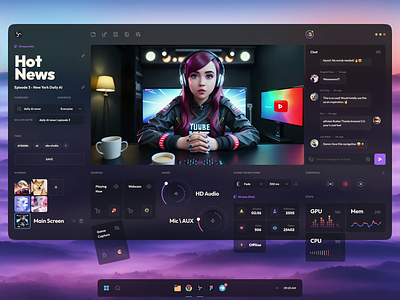 OBS Studio concept with AI and happy song 🥳 ai animation application artificial intelligence chatgpt dashboard desktop app midjourney obs obs studio openai stable diffusion stream stream platform twitch ui user interface video recording windows youtube