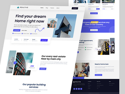 Real Estate Website Design apartment app clean design creative design estate house investment company investment website minimal design property raltor real estate real estate landing page real estate website design realestate trandingdesign ui uiux visual design website design