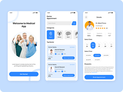 Doctor App UI designs, themes, templates and downloadable graphic