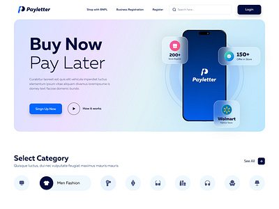 Pay Later Web Layout Design design figma uiux web layout