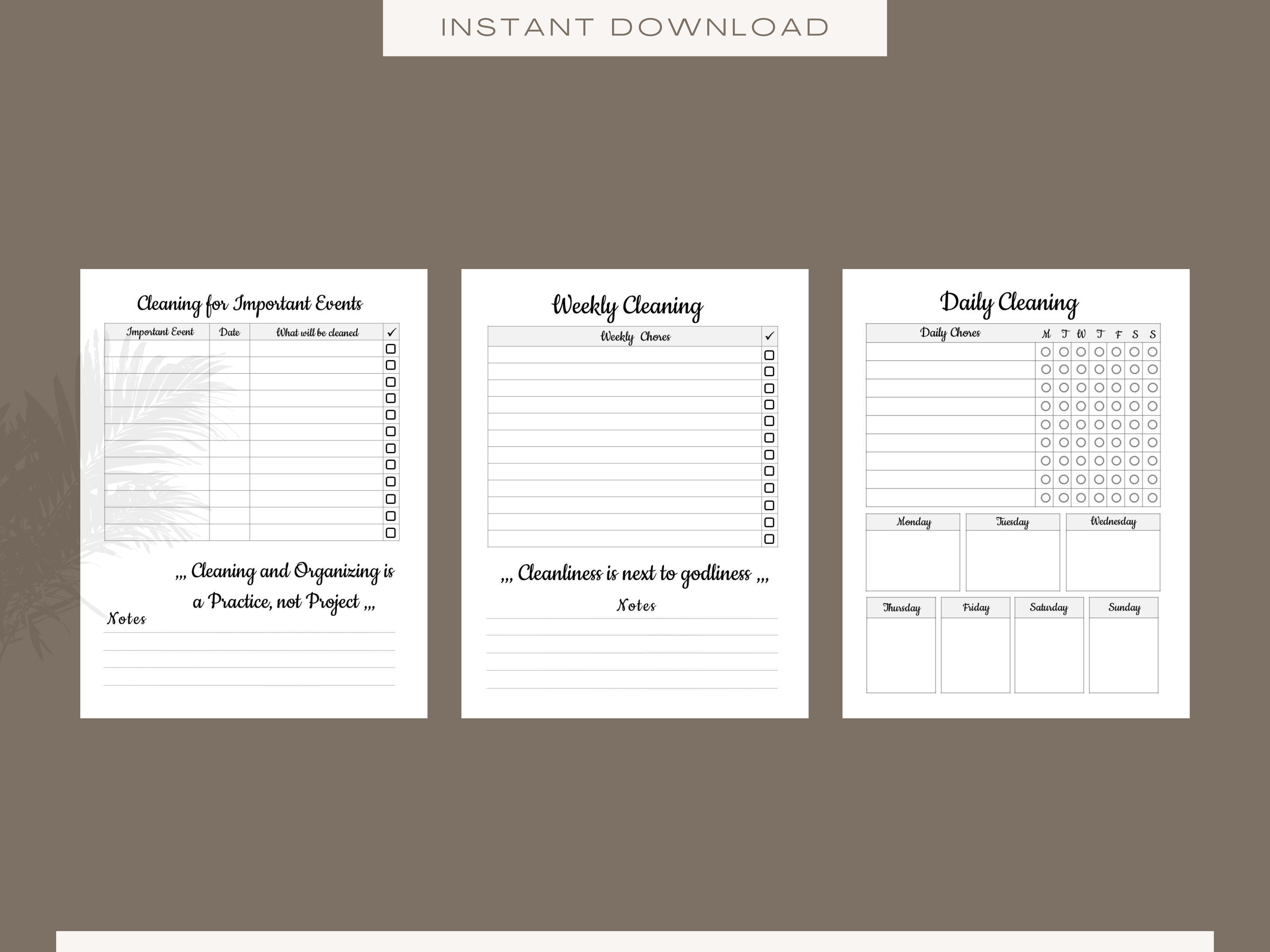 Cleaning Digital Planner Template 2024 by POC Digital on Dribbble