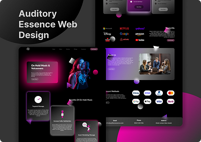 Web Design for Auditory Essence landing page ui web design