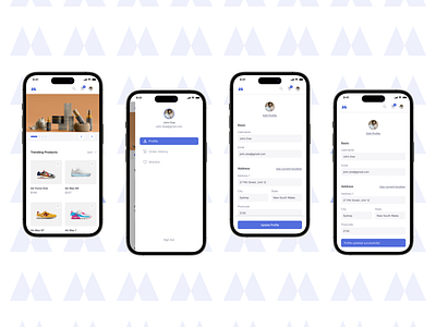 Profile address e commerce ecommerce email products profile profile picture ui username