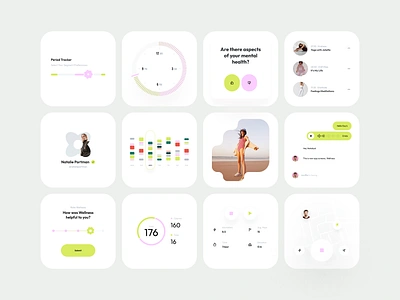 Wellness: All-in-One UI Kit ( Components) application branding components dashboard design system health health ui illustration ios ios app minimal mobile app sports typography ui ui kit vector wellness widget widgets