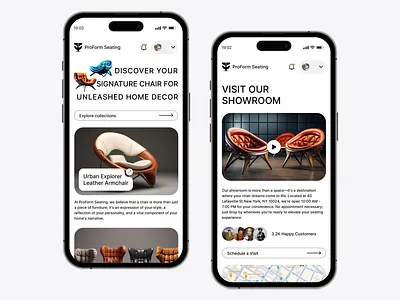 Mobile Website Design for ProForm business concept furniture landing page simple ui user interface ux website design веб дизайн
