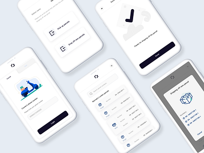 Courier Application For Smart Locker - UI Design courier app delivery app design drop off iot minimal ui smart locker ui ui design