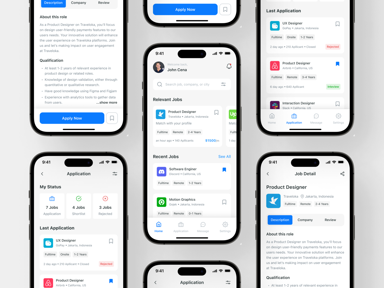 WerkLinker - Job Finder App career clean employee employment find job find work hire hiring hiring platform job job finder job listing job portal job search mobile mobile app mobile design ui vacancy work finder
