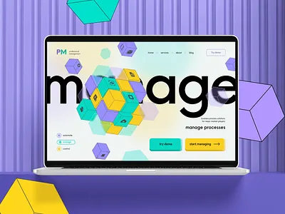 Business management service web design | Ninen 3d app automation branding business colourful creative design desktop documents finance graphic design illustration landing logo manage service ui ux web