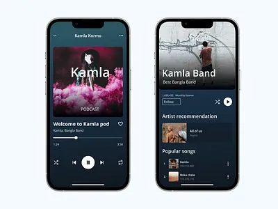 Music App Design branding design homepage illustration mobile ui music app music ui typography ui ux vector