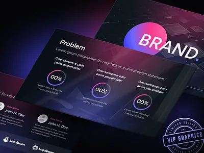 Tech Startup Pitch Deck Template clean dark figma gradient mockup perspective pitch deck powerpoint ppt presentation presentation design presentation template presentations purple slide slide design slides startup tech template