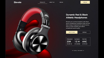 Product Focused UI Website Design branding design e commerce headphones illustration landingpage product ui ux website