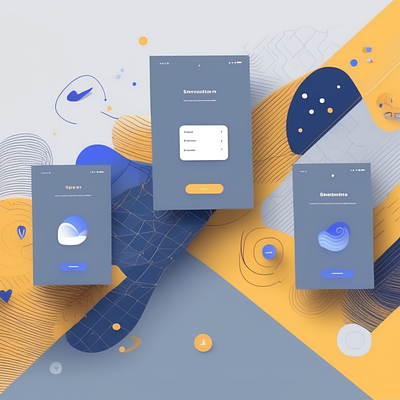 Onboarding Mobile Experience ai artificial intelligence blue design fantasy art mobile mobile graphics onboarding onboarding experience ui ux yellow
