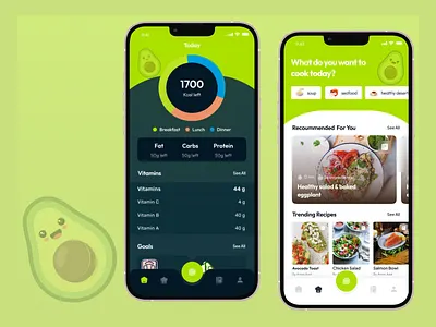 NutriCognition - AI nutrition, diet app AI Virtual Nutritionist ai bot chat chatbot diet figma food gpt green health app interactive mobile app design nutrition plan recipe restaurant ui uiuxdesign ux virtual