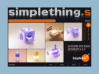 simplethings concept 1 3d 3d design blender branding design graphic design industrial design interface keyboard landing page mobile product product design site typography ui ux web web design website