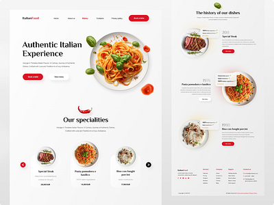 Restaurant website concept design design figma italian restaurant italy midjourney restaurant ui ux web design