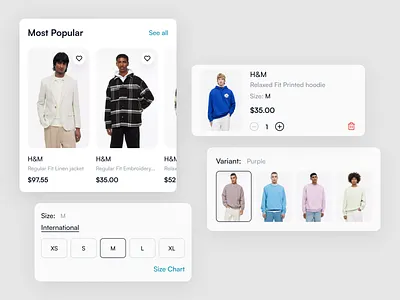 UI Component Exploration card clean component component design component library fashion fashion component picture product design startup ui ui component ui design