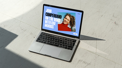 Camperband art direction branding camper colour design graphic graphic design laptop logo mockup music typography van