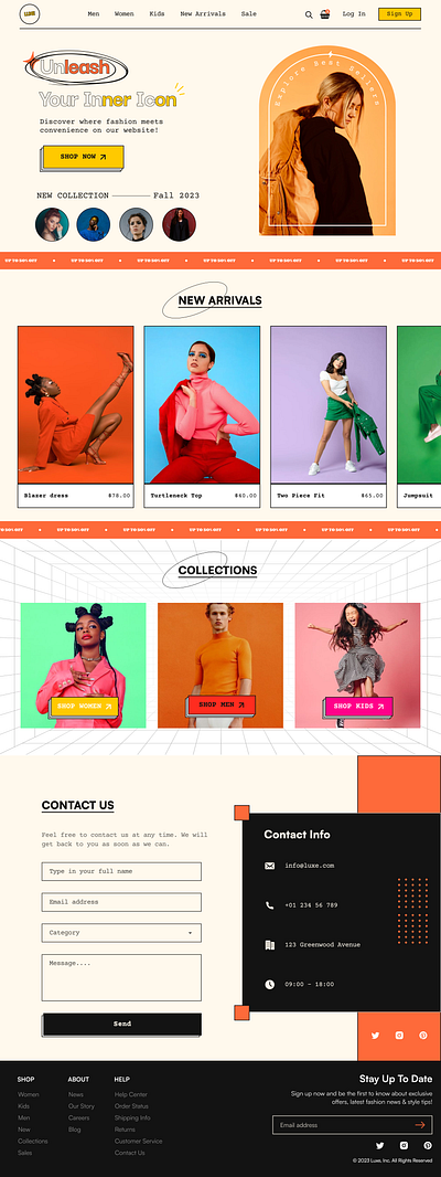 Neobrutalism - Ecommerce Landing Page ecommerce fashion landingpage neobrutalism ui