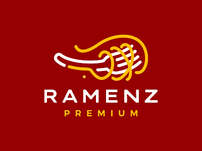 Fork And Noodle Ramen Logo Template bar branding cafe design food fork graphic design illustration logo noodle ramen restaurant