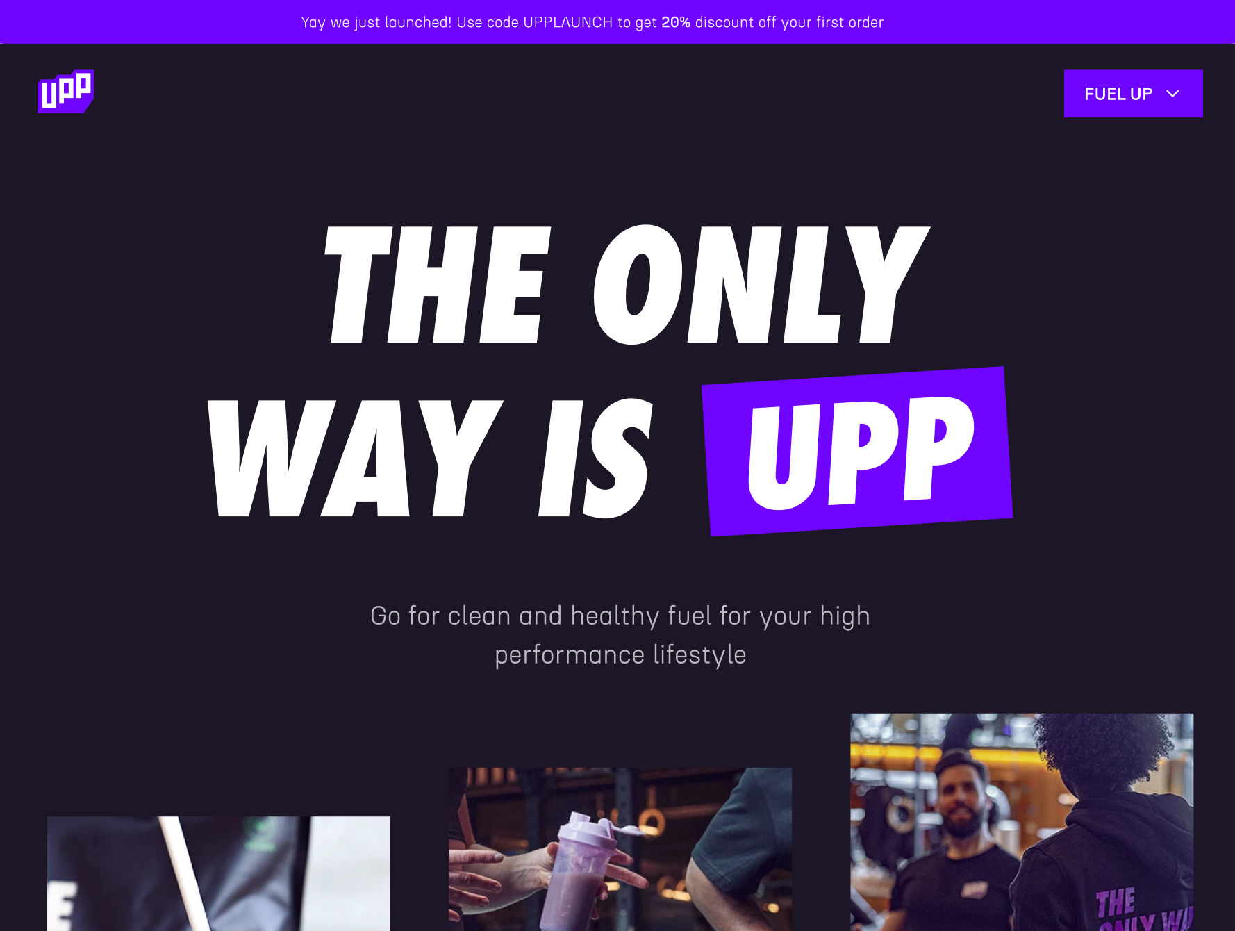 UPP Protein blocks branding checkout ecommerce framer header marketing website motion onepage protein purple shopping cart sports style direction webpage webshop website webstore