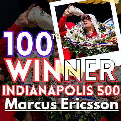 100th Indianapolis 500 winner was Marcus Ericsson branding clickbait design gift graphic design graphics image indianapolis informative logo photo social media socialmedia templates thumbnails typography winner