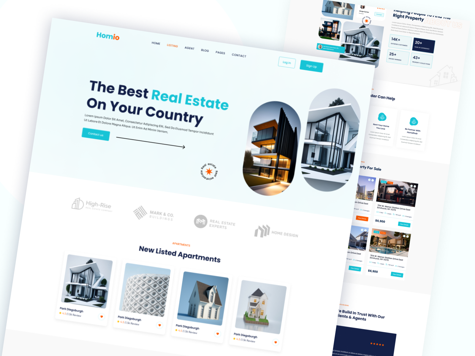 Real Estate Website Design For WordPress Development business company landing page landing page design real estate real estate landing page real estate website ui uiux design ux website website design wordpress wordpress real estate wordpress website