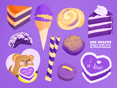 Ube Snacks digital illustration digital painting filipino graphic design illustration philippines ube