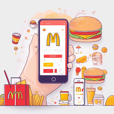 McDonald’s Mobile App Art ai ai generated app design art artificial intelligence burger creative designs design fast food food food app fries mcdonalds mcdonalds app mcdonalds burger mobile mobile app red ux yellow