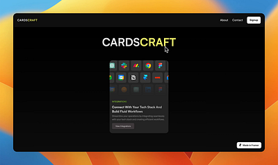 Integrations Card animation framer graphic design ui