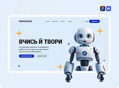 Landing Page for RoboGenius design landing page study ui webdesign websiteconcept