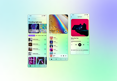 Music App Gradient app design gradient music ui