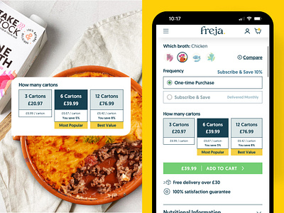 Freja - Product Page Mobile product page subscription ui web design