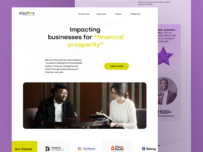 EquinoxFsa: Financial Services & Advcs. Business website finance ui uiux website