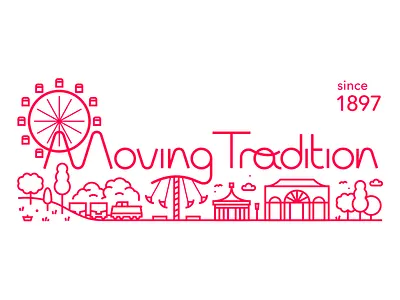 Moving Tradition. Wienerriesenrad amusement attraction austria carousel ferris illustration lettering line line illustration park prater ride train vienna wheel wien