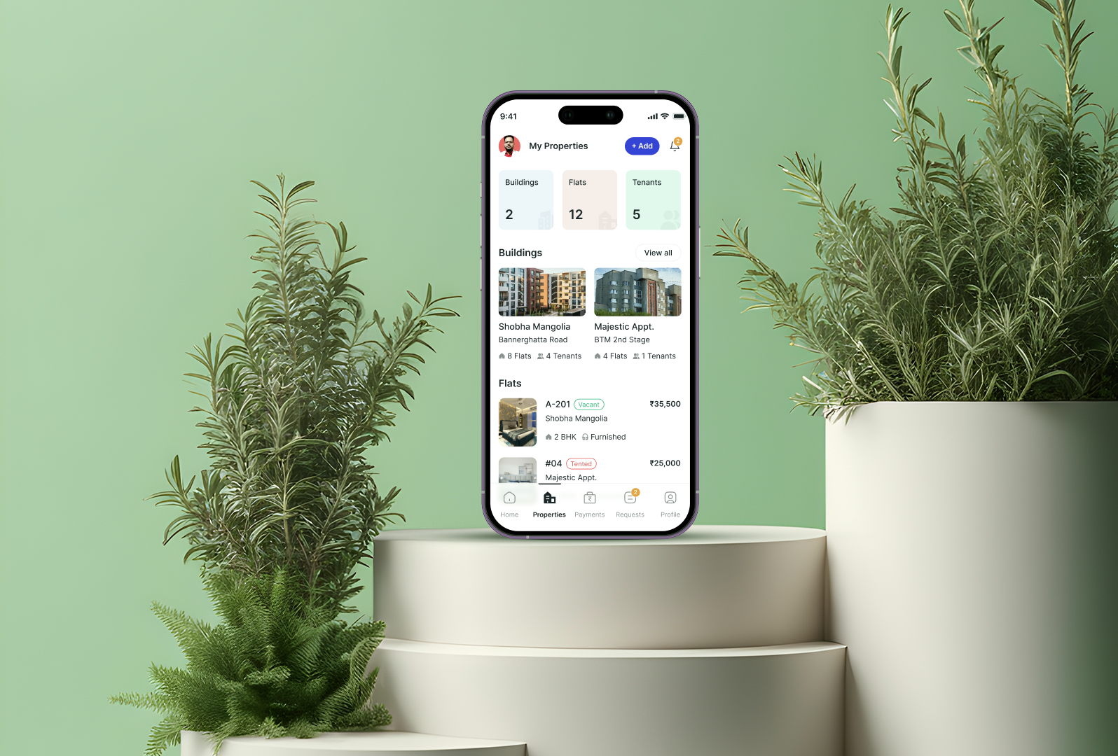 Rent Management app app bangaloredesign hireme opentowork productdesign realestate rentmanagement startup ui uidesign ux