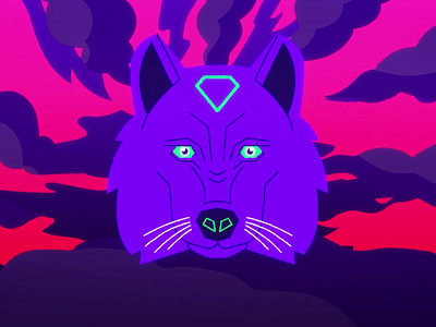 Louis the Child - Visuals (2018). 2d animals animation design gif gifs hawk hawks illustration motion music musicvideo vector visuals wolf wolves