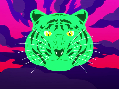 Louis the Child - Visuals (2018). 2d animal animals animate animation cel celanimation deer design gif gifs illustration motion music musicvideo tiger vector