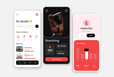 Mobile Application - Fitness App/UI/UX Design adidas body fitness branding design figma fitness app graphic design gym app logo mobile app mobile application nike ui uidesign uiux user experience website yoga yoga app