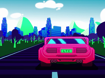 Louis the Child - Visuals (2018). 2d animation car design ferrari game gif gifs illustration motion music musicvideo travel vaporwave