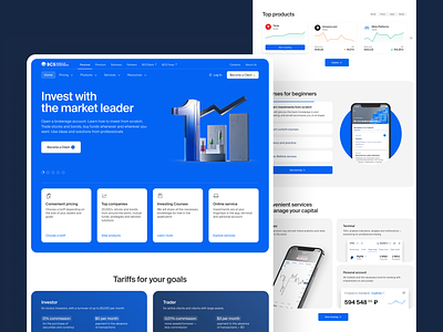 Homepage UI&UX for Investment company analytic brokerage design finance finance landing page fintech home page homepage investing investment market product design stocks trading ui user experience ux web design website website design