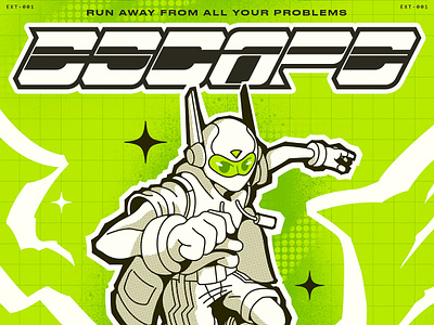 Escape bomb rush cyberfunk character character design cyberpunk escape futuristic illustration jet set radio jsrf logo design splatoon vector