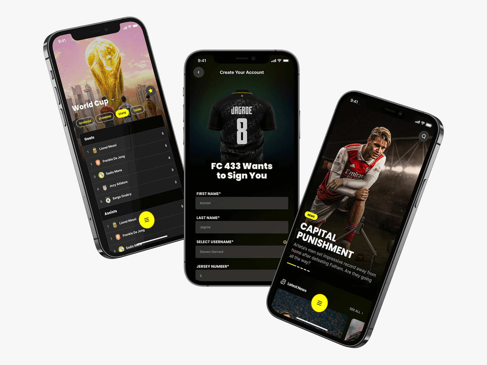 433 - Football App by William Duijzer on Dribbble