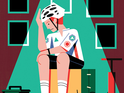 Cycling Weekly - Male Loneliness colour cycling design editorial illustration illustration mental health print wellness