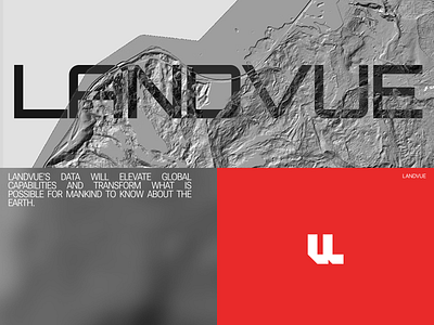 LANDVUE - Branding 3d brand branding company data design earth lidar logo science sustainability tech technical