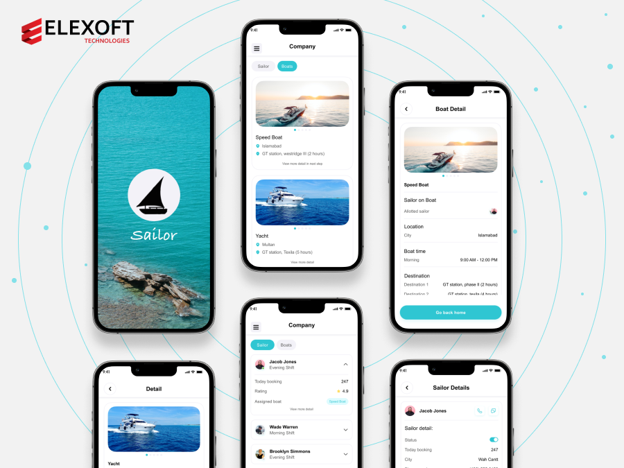 Mobile App Ui Design For Boat Booking by Elexoft Technologies on Dribbble